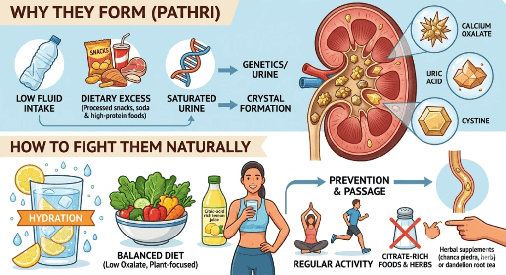 how kidney stones form