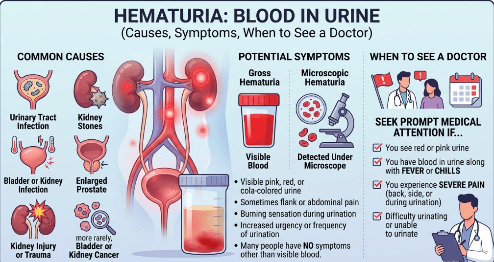 Causes of blood in urine